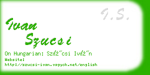 ivan szucsi business card